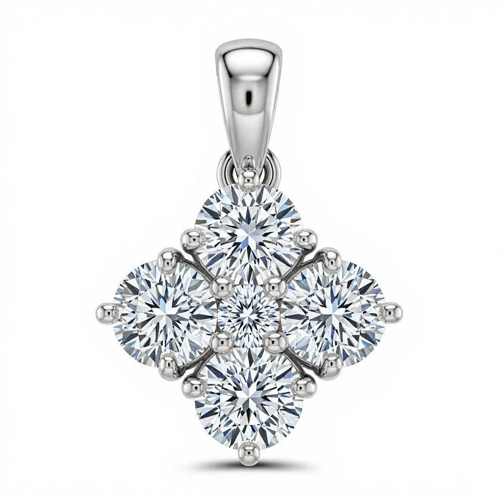 Demi Round Brilliant Cut diamond Solitaire pendant - Jewelslane