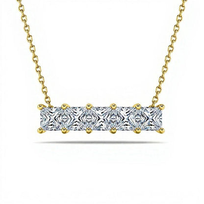 Devyn Princess Cut Lab Diamond Solitaire Pendant Necklace - Jewelslane