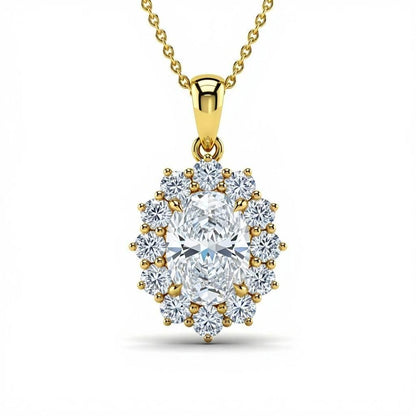 Dhiya Oval shape Solitaire Diamond pendant - Jewelslane