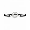 Diamond initial G bracelet with adjustable black cord, round pavé setting