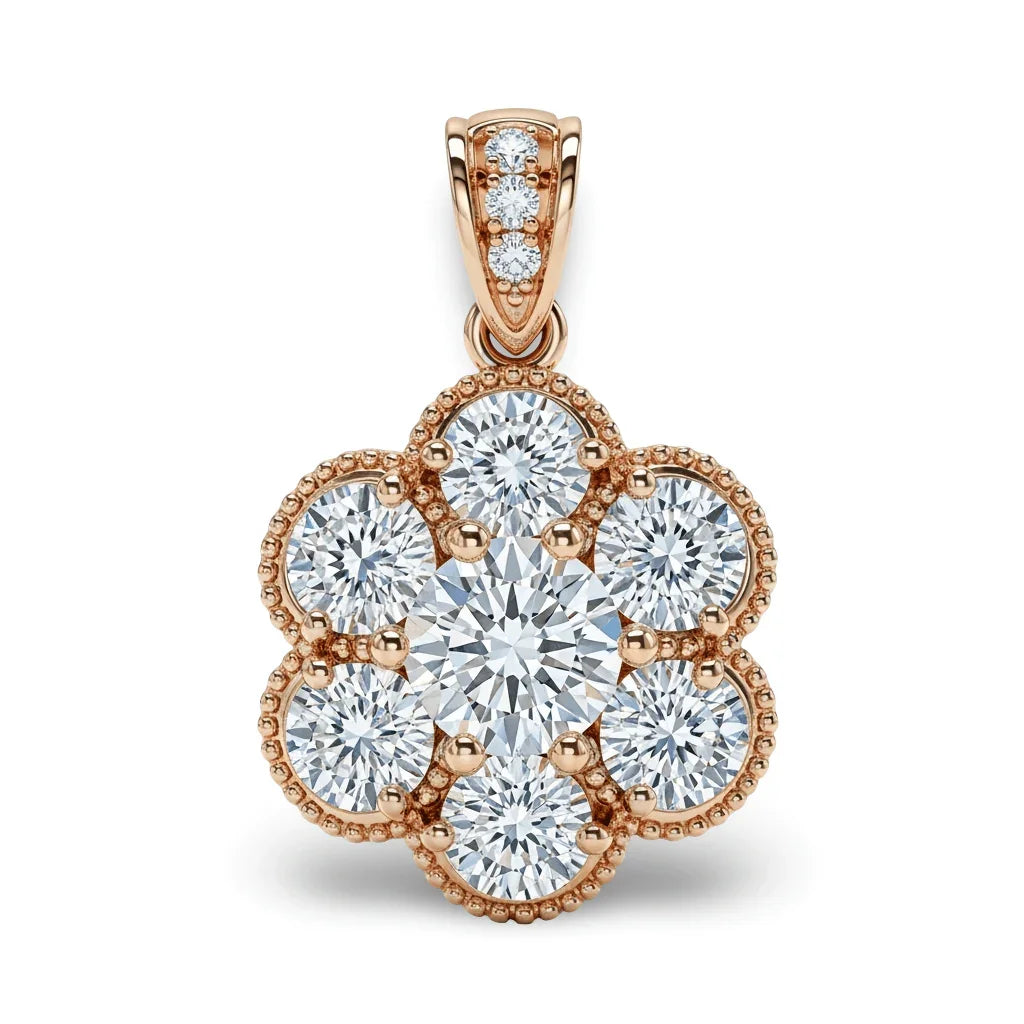 Dima Round Brilliant Cut Lab Diamonds Pendant - Jewelslane
