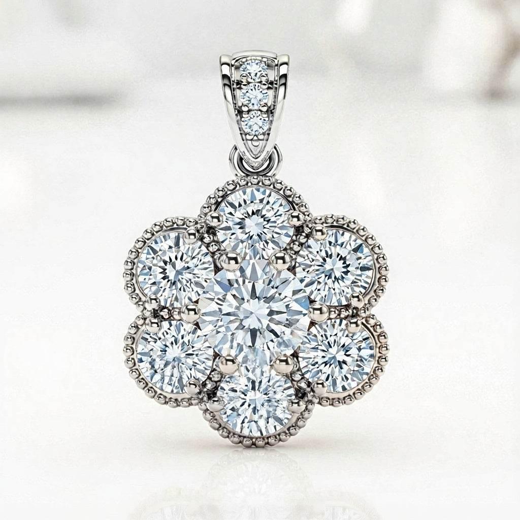 Dima Round Brilliant Cut Lab Diamonds Pendant - Jewelslane