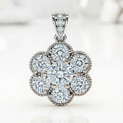 Dima Round Brilliant Cut Lab Diamonds Pendant - Jewelslane