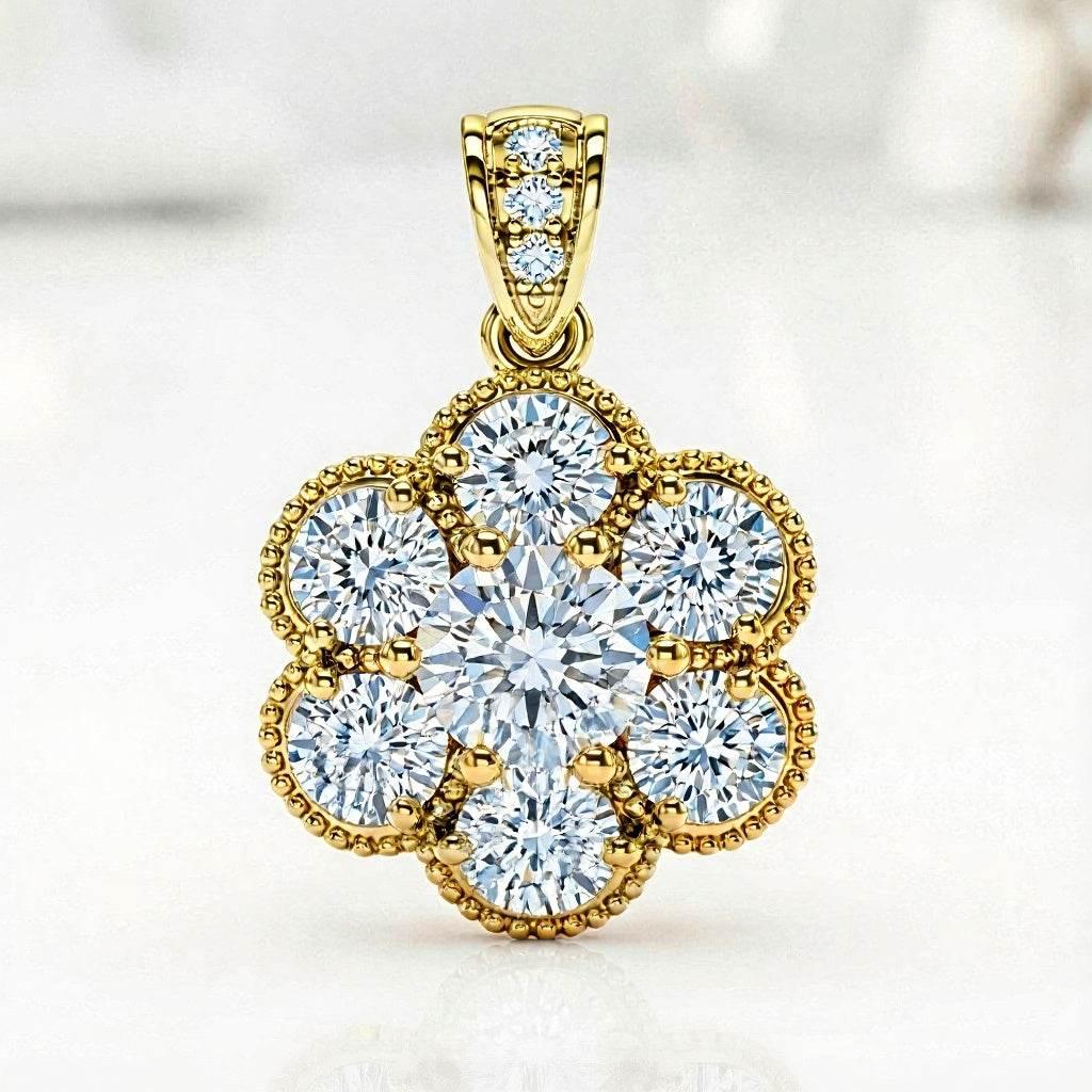 Dima Round Brilliant Cut Lab Diamonds Pendant - Jewelslane