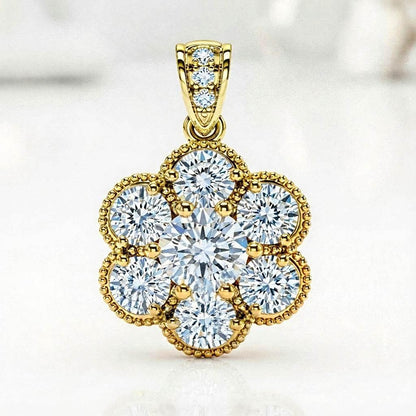 Dima Round Brilliant Cut Lab Diamonds Pendant - Jewelslane