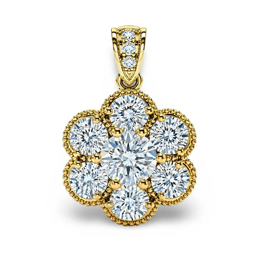 Dima Round Brilliant Cut Lab Diamonds Pendant - Jewelslane