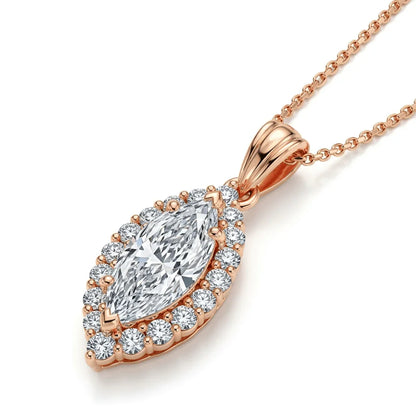 Ditya Marquee Shape diamond solitaire pendant - Jewelslane