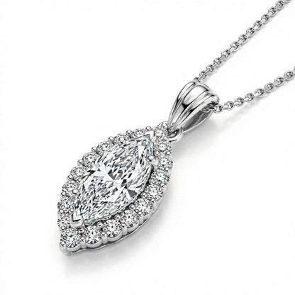 Ditya Marquee Shape diamond solitaire pendant - Jewelslane