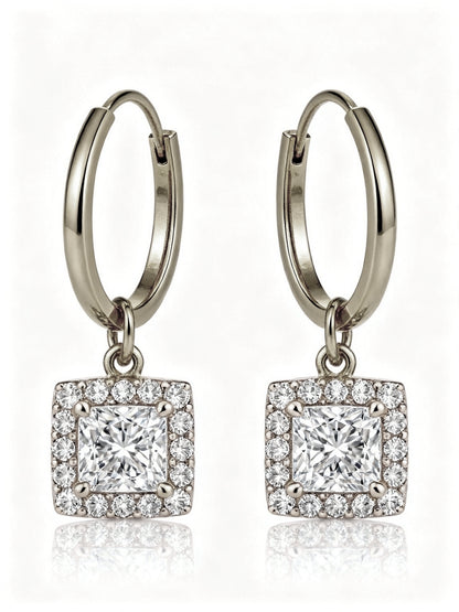 Dyna Princess Cut Lab Diamond Earrings - Jewelslane