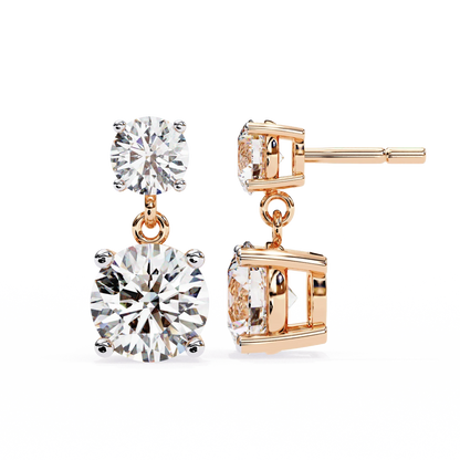 Elena Lab Diamond Solitaire Drop Earrings in Gold - Jewelslane