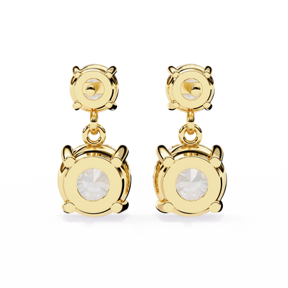 Elena Lab Diamond Solitaire Drop Earrings in Gold - Jewelslane