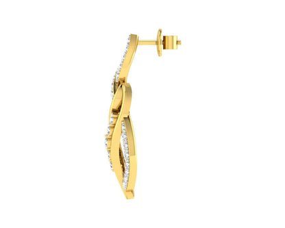 Eliza Diamond Earrings in Gold - Jewelslane