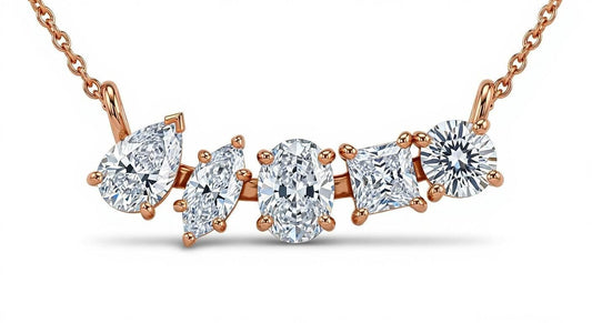 Eliza Fancy Shape Lab Diamond Solitaires Pendant necklace - Jewelslane