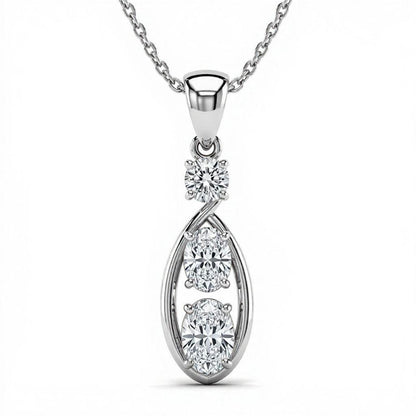 Ellen Oval Diamond Solitaire pendant - Jewelslane