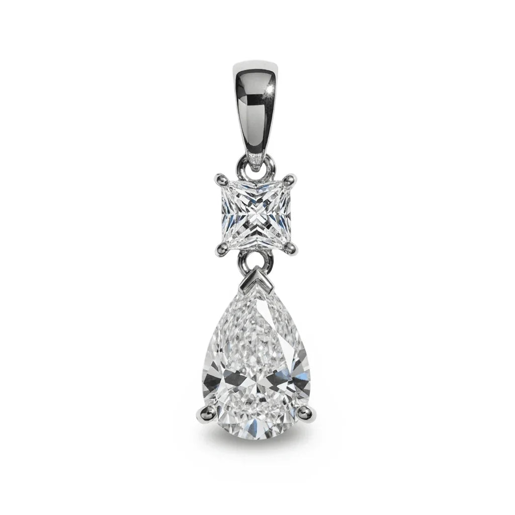 Erika Lab Diamond Pear Shape Solitaire Pendant - Jewelslane