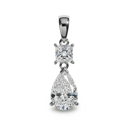 Erika Lab Diamond Pear Shape Solitaire Pendant - Jewelslane