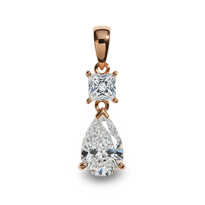 Erika Lab Diamond Pear Shape Solitaire Pendant - Jewelslane