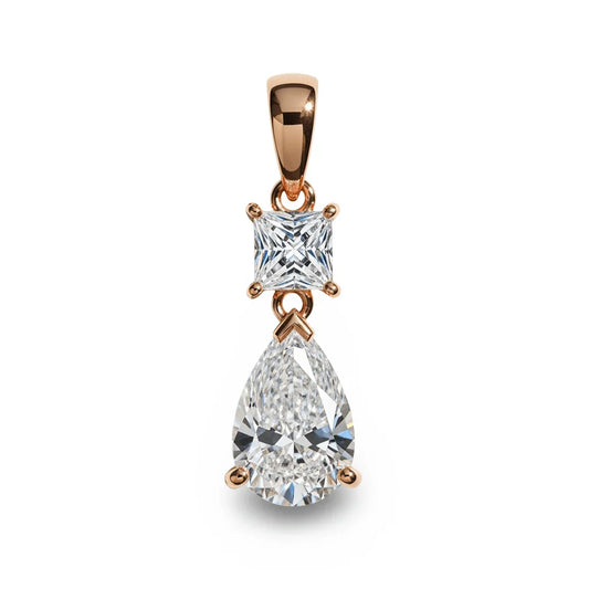 Erika Lab Diamond Pear Shape Solitaire Pendant - Jewelslane