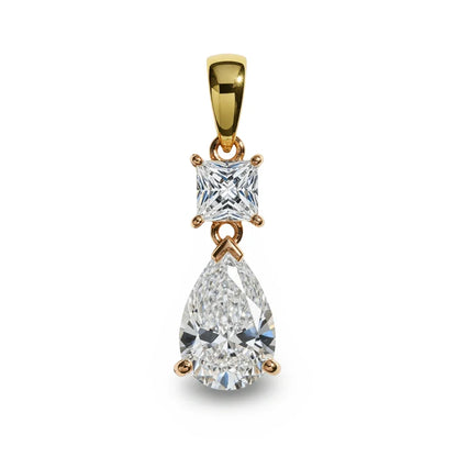 Erika Lab Diamond Pear Shape Solitaire Pendant - Jewelslane