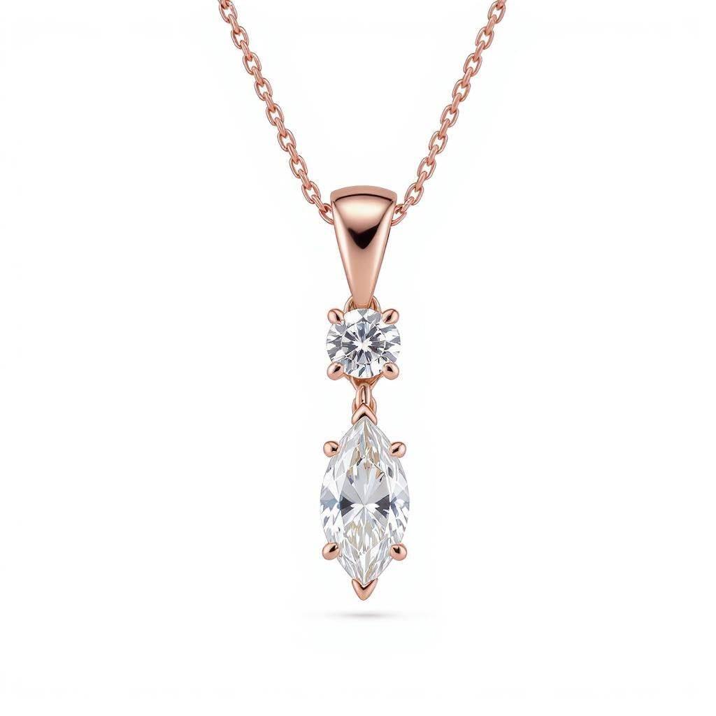 Etta Marquee Shape Lab Diamond solitaire pendant - Jewelslane