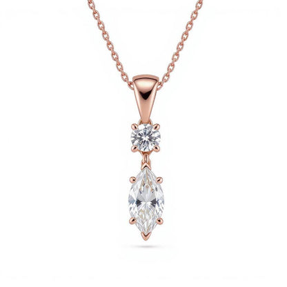 Etta Marquee Shape Lab Diamond solitaire pendant - Jewelslane