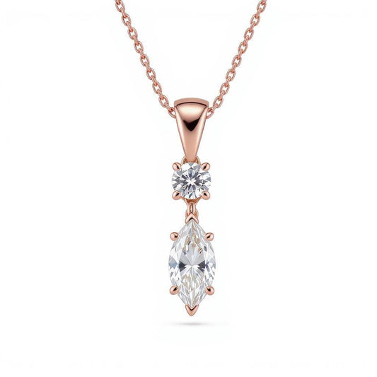 Etta Marquee Shape Lab Diamond solitaire pendant - Jewelslane