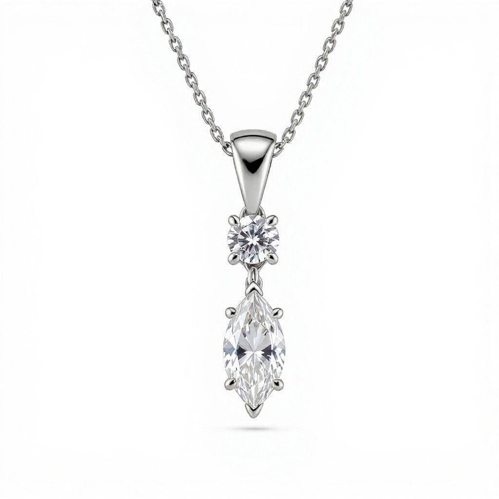 Etta Marquee Shape Lab Diamond solitaire pendant - Jewelslane