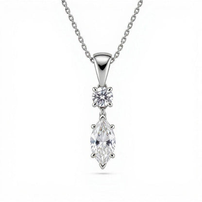 Etta Marquee Shape Lab Diamond solitaire pendant - Jewelslane