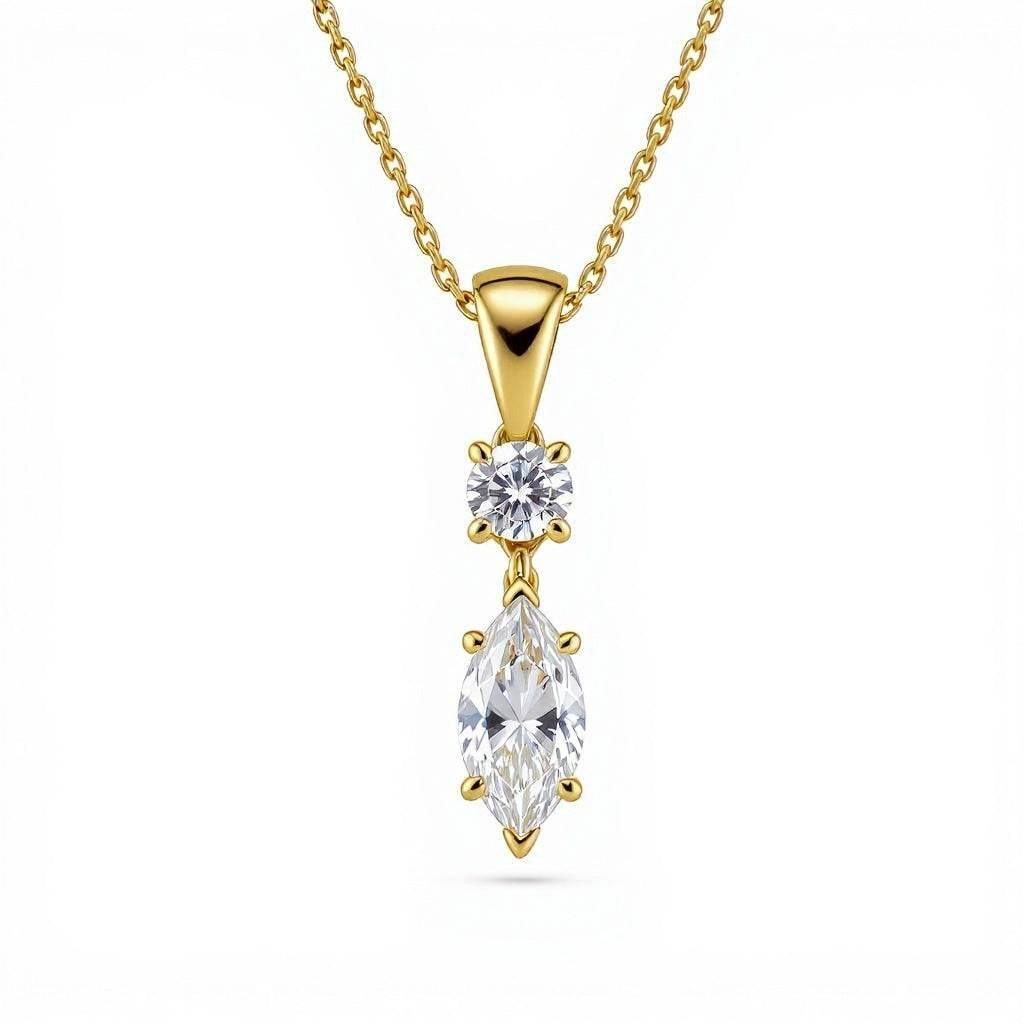 Etta Marquee Shape Lab Diamond solitaire pendant - Jewelslane
