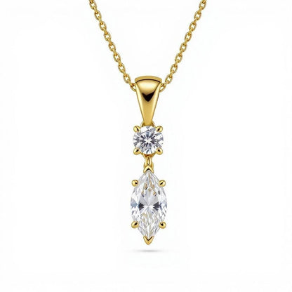 Etta Marquee Shape Lab Diamond solitaire pendant - Jewelslane