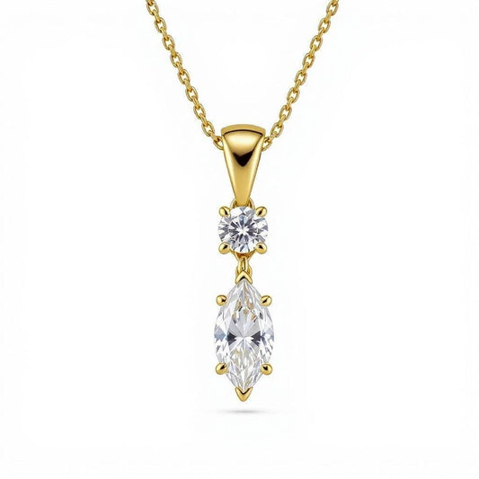 Etta Marquee Shape Lab Diamond solitaire pendant - Jewelslane