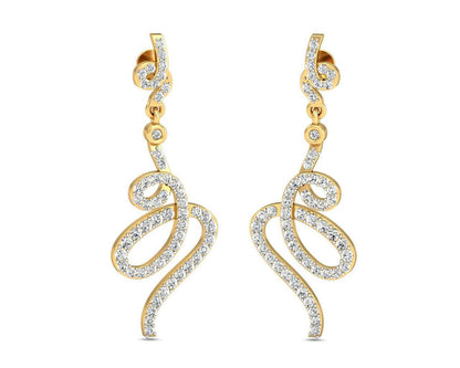 Fatina Long Diamond Danglers - Jewelslane