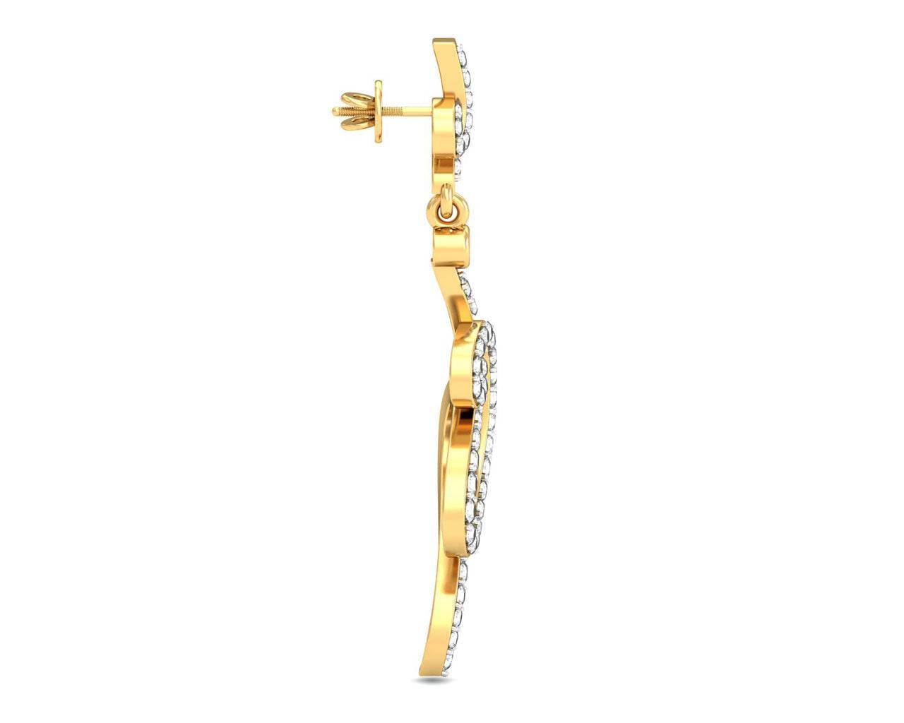 Fatina Long Diamond Danglers - Jewelslane