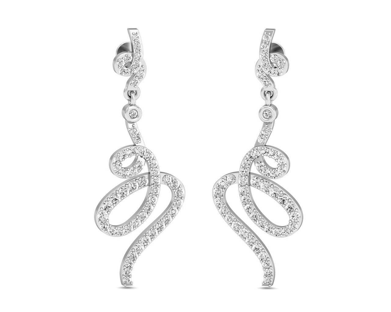 Fatina Long Diamond Danglers - Jewelslane