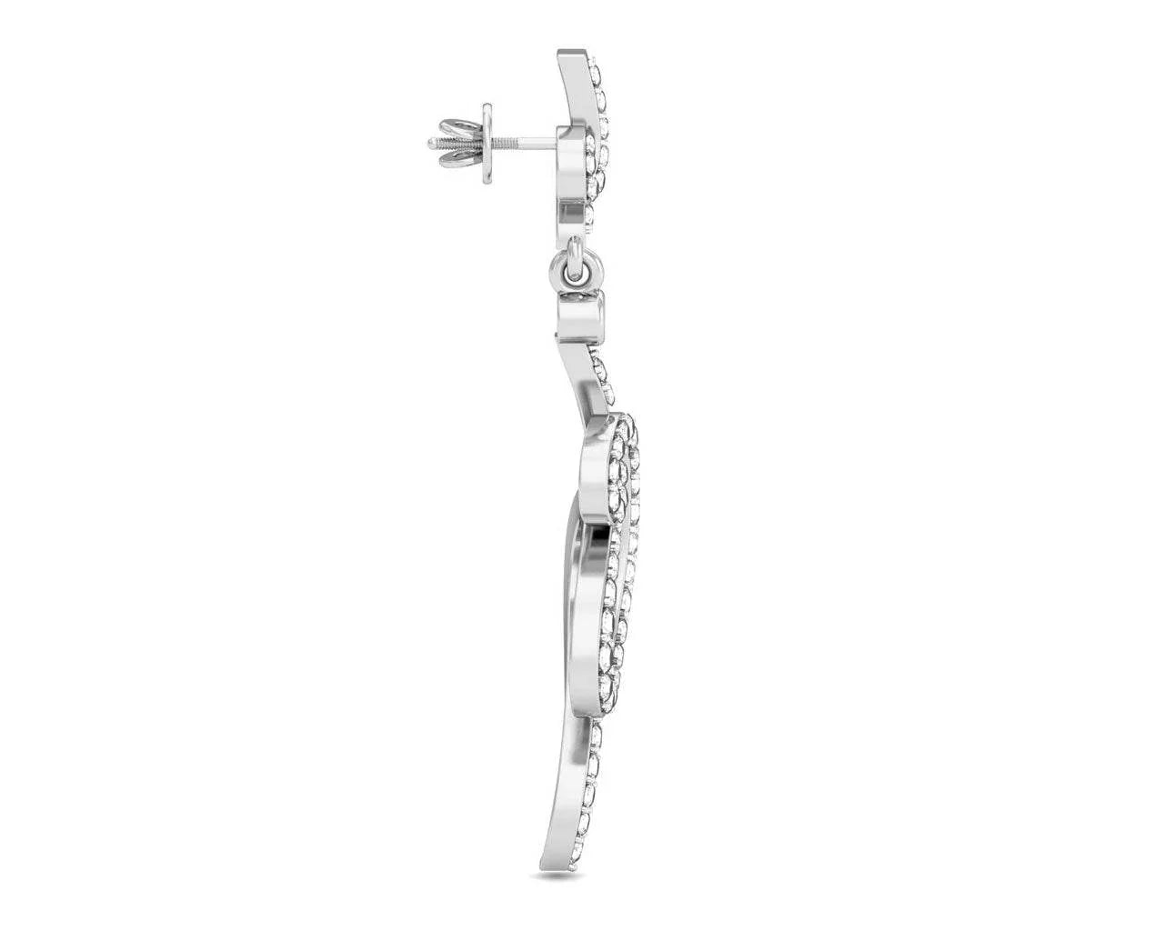 Fatina Long Diamond Danglers - Jewelslane