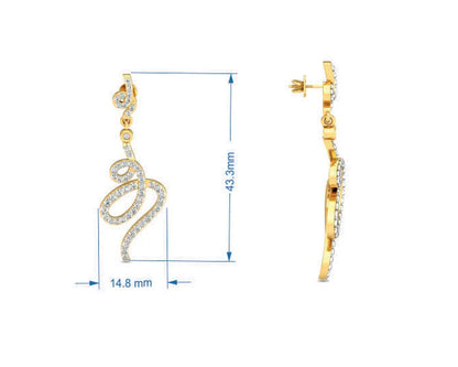 Fatina Long Diamond Danglers - Jewelslane