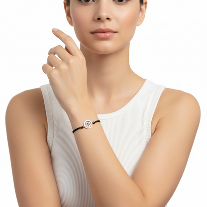 Om Diamond Bracelet in Silver