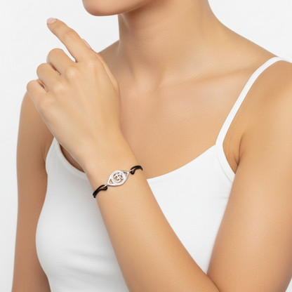 Om Evile Eye Bracelet in White gold