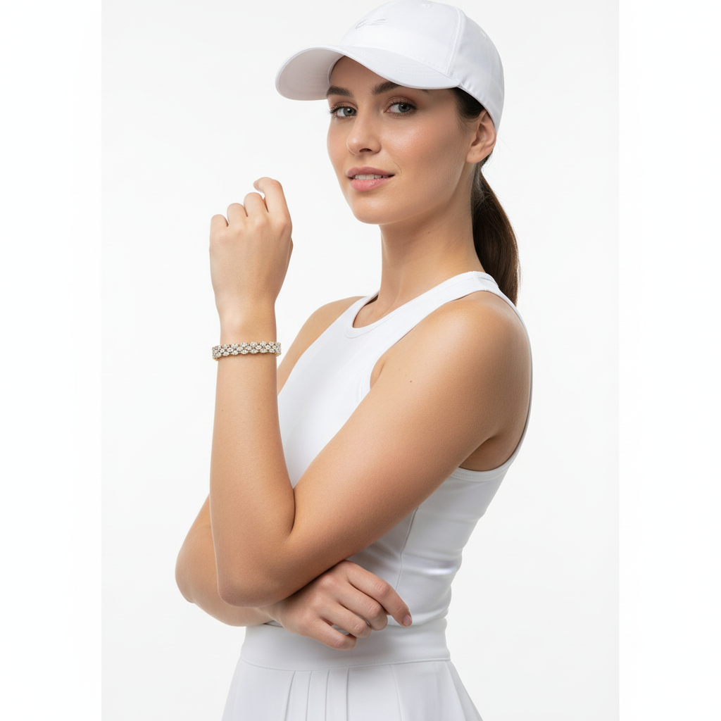 Ellie Tennis Bracelet with three rows of Marquise Diamonds