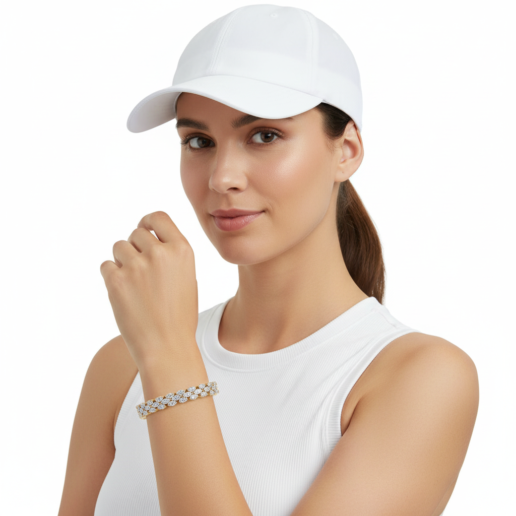 Ellie Tennis Bracelet with three rows of Marquise Diamonds