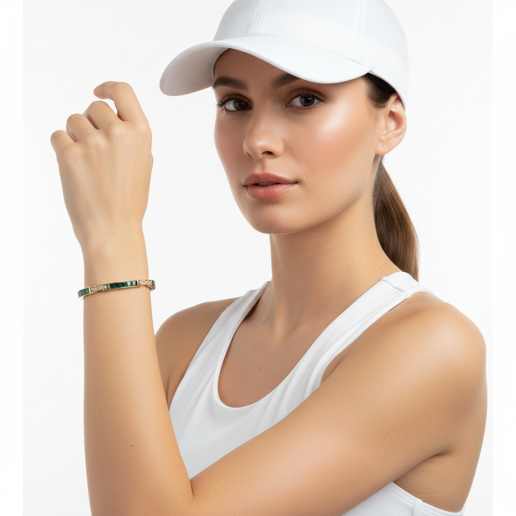 Emerald & Diamond Tennis Bracelet