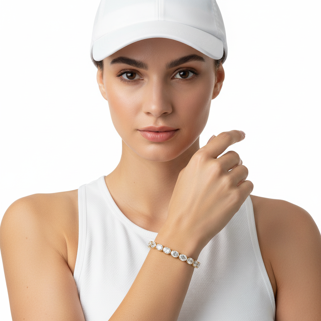 Cail Oval Shape Lab Grown Diamonds Tennis Bracelet