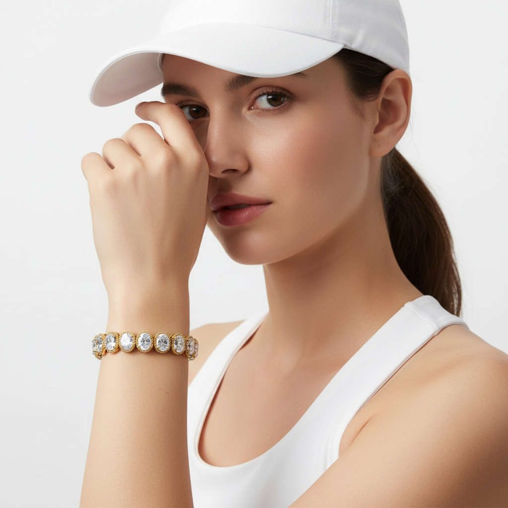 Niva Oval Shape Lab Diamonds Tennis Bracelet