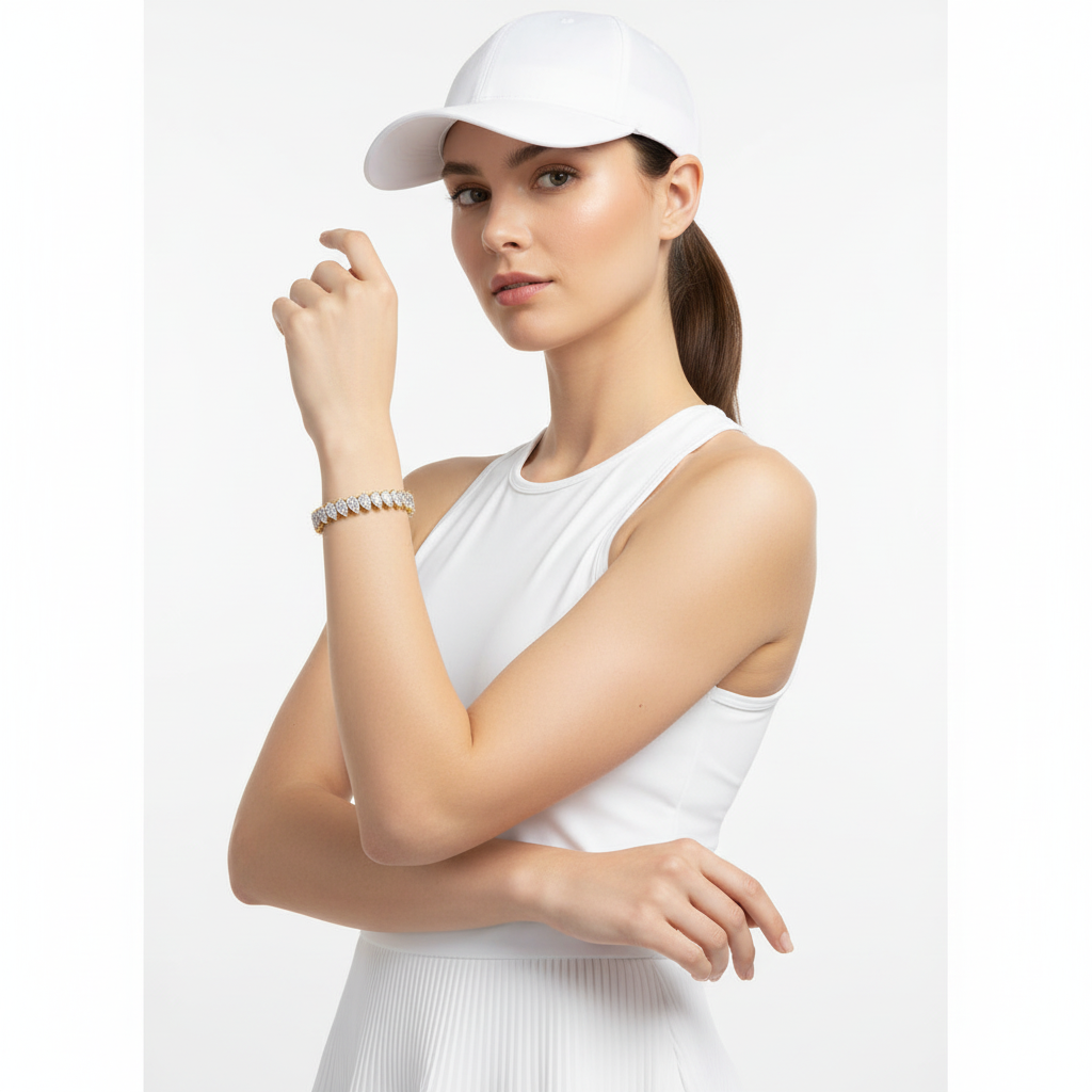 Ananya Pear Shape Lab Grown Diamond Tennis Bracelet in Gold