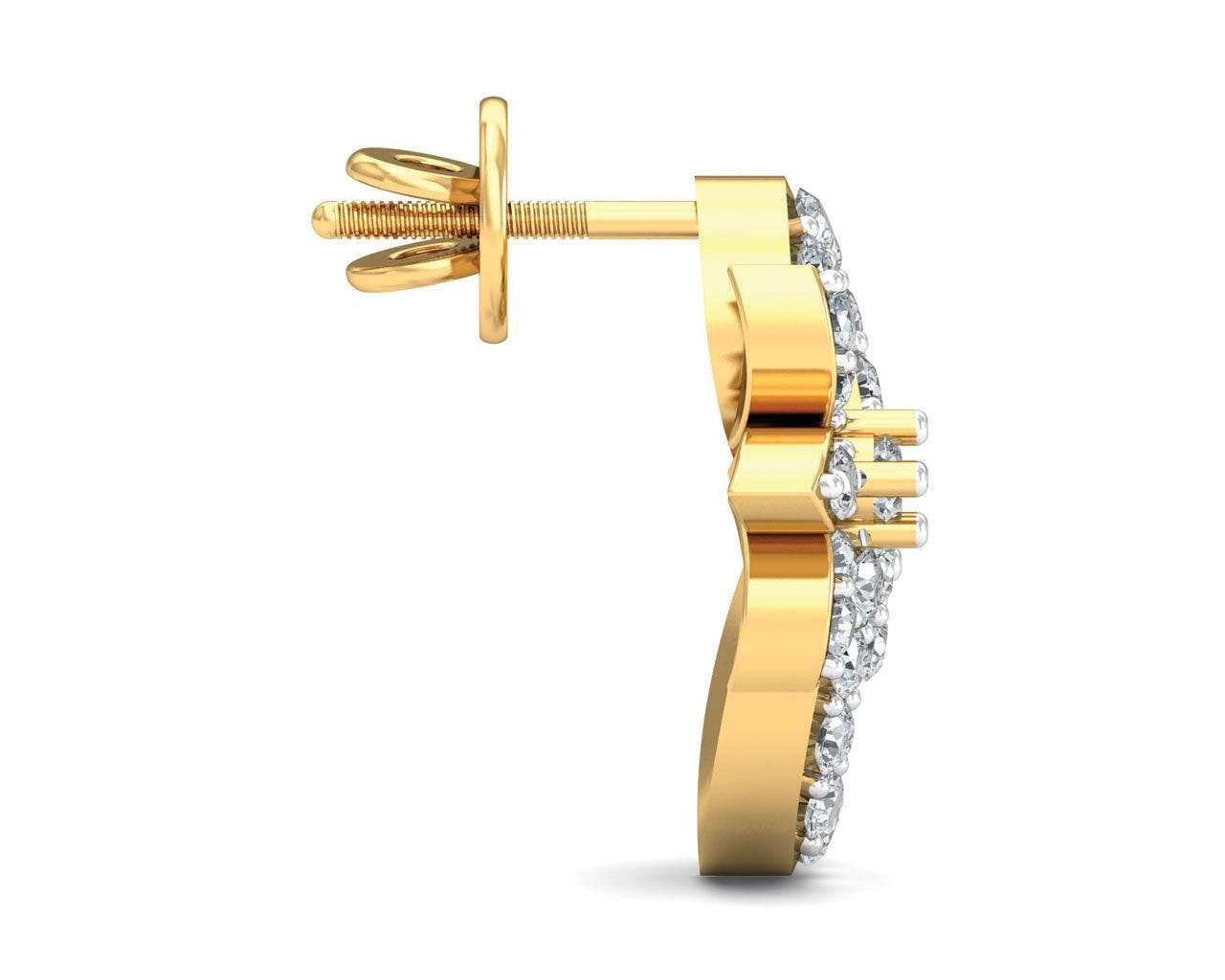 Fen Diamond Earrings In Gold - Jewelslane