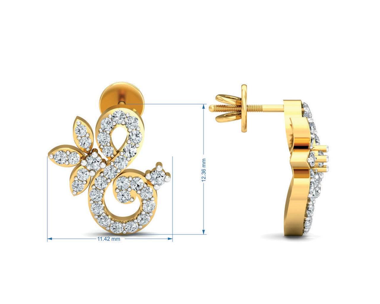 Fen Diamond Earrings In Gold - Jewelslane
