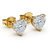 Fina Heart Shape Diamond Solitaire Earrings - Jewelslane