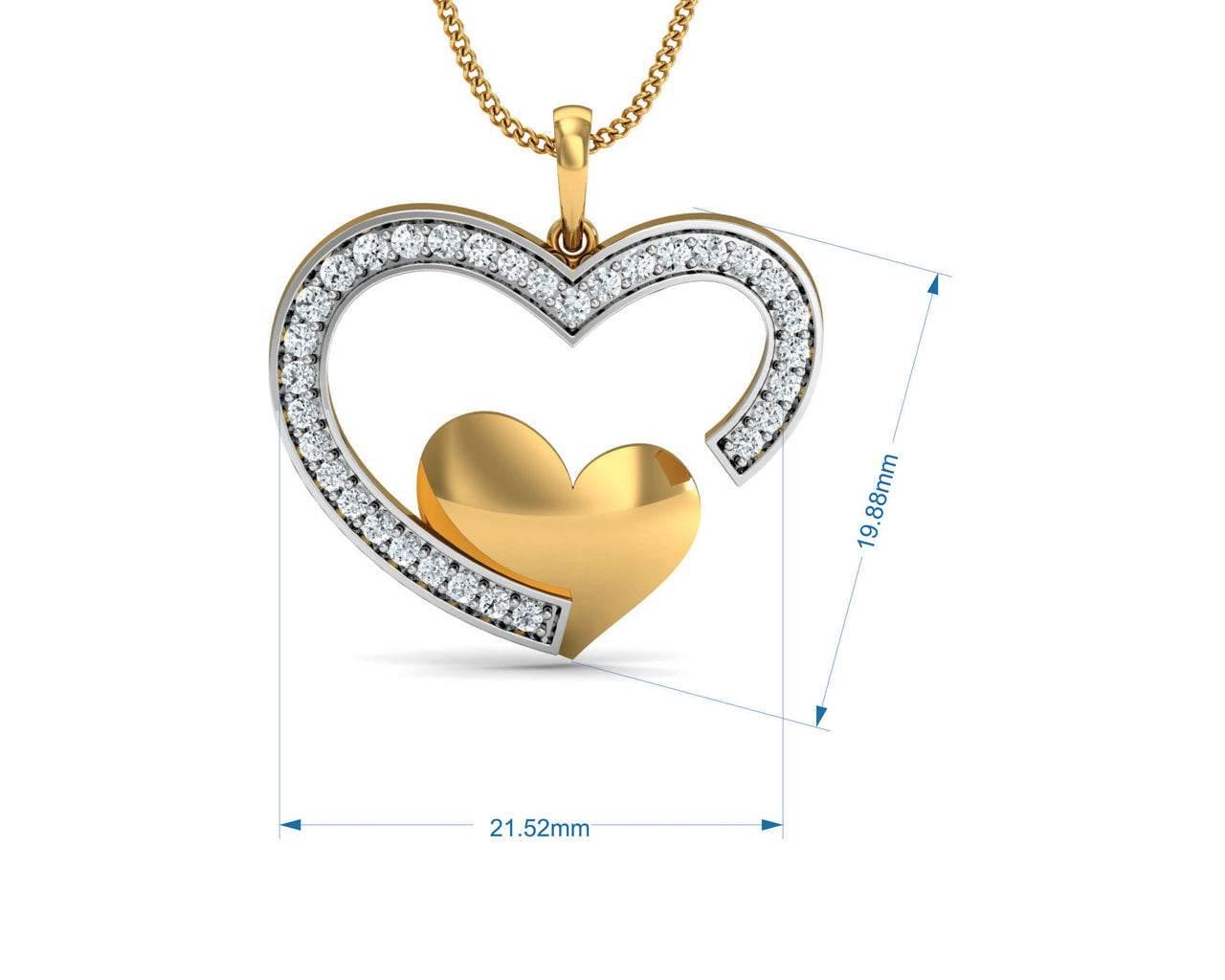 Fiona Diamond Heart Pendant - Jewelslane