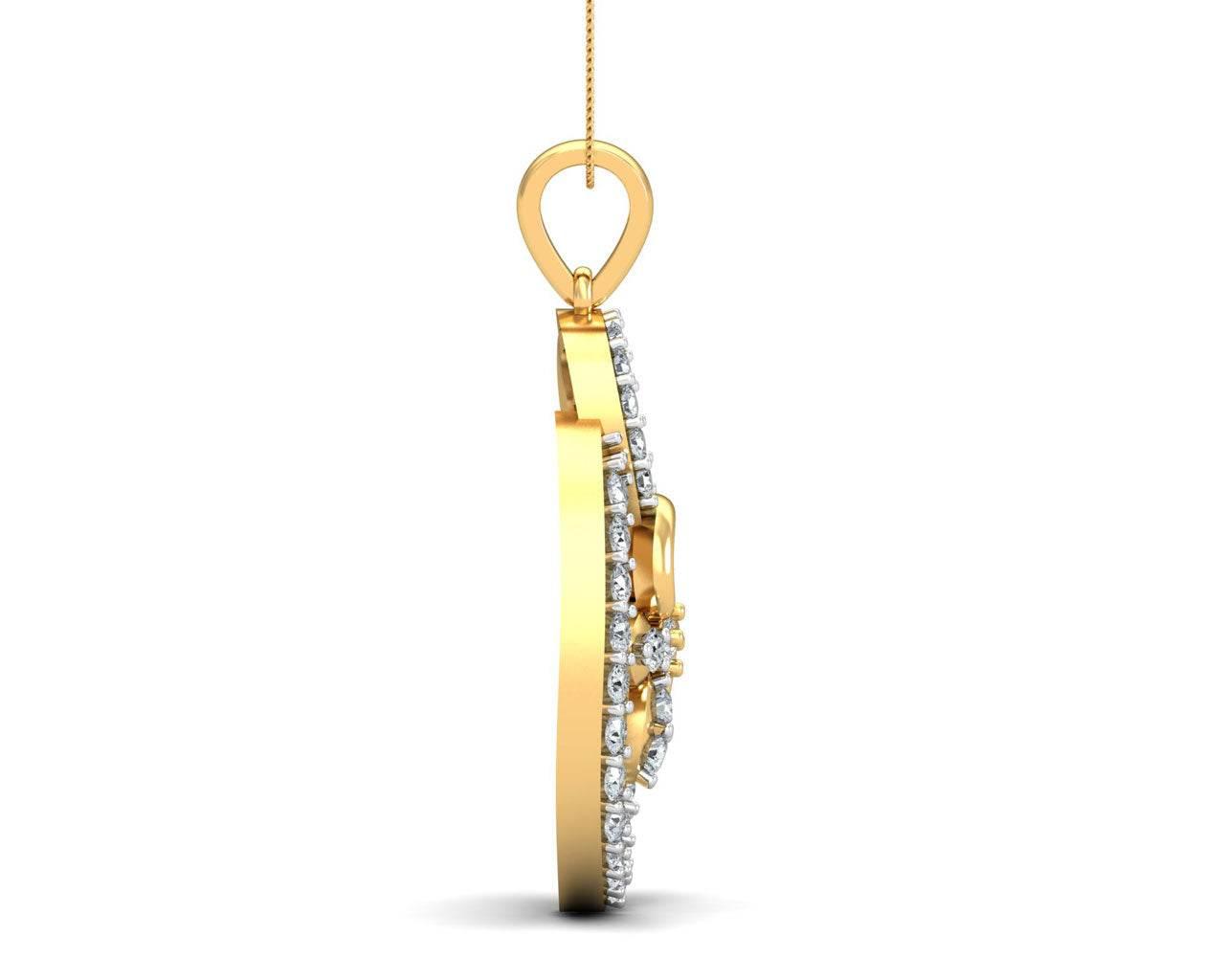 Freya Round Brilliant Diamond Pendant - Jewelslane