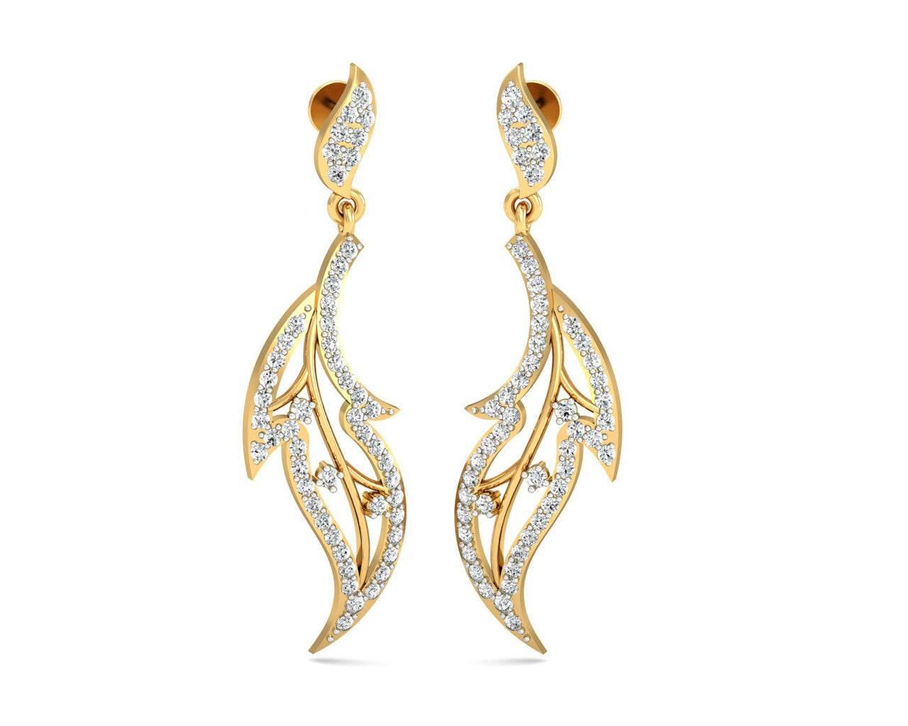 Friya Long Diamond Danglers - Jewelslane